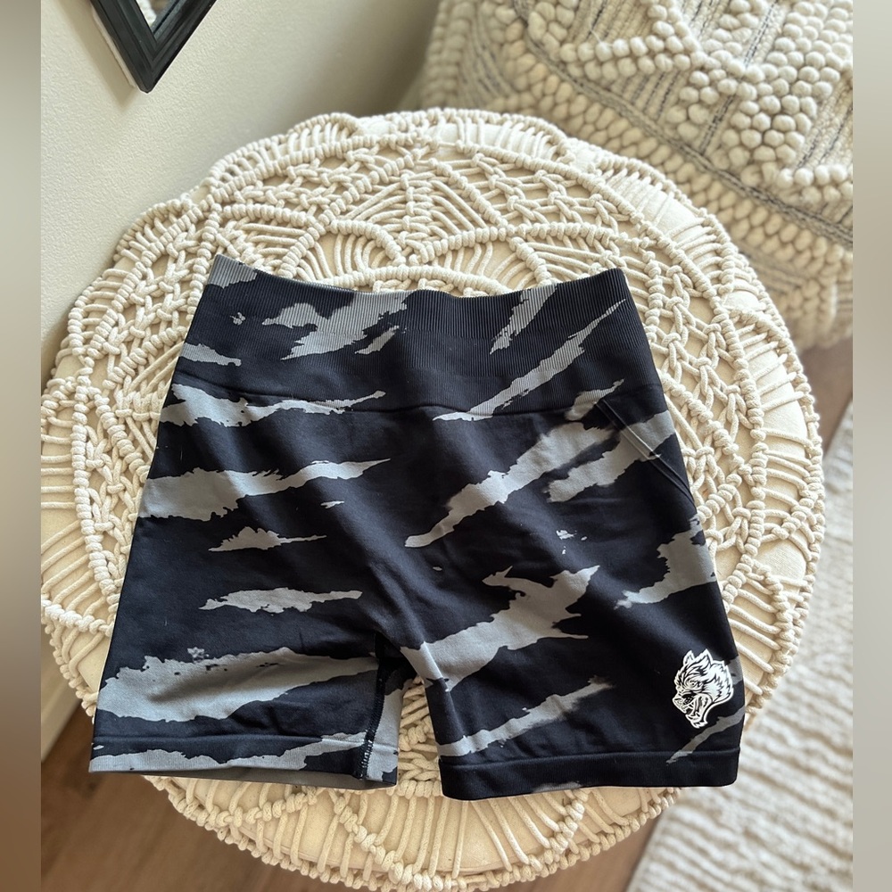 Darc Sport Wolves Forever Everson Seamless “Huxley” Shorts in Black Native Camo